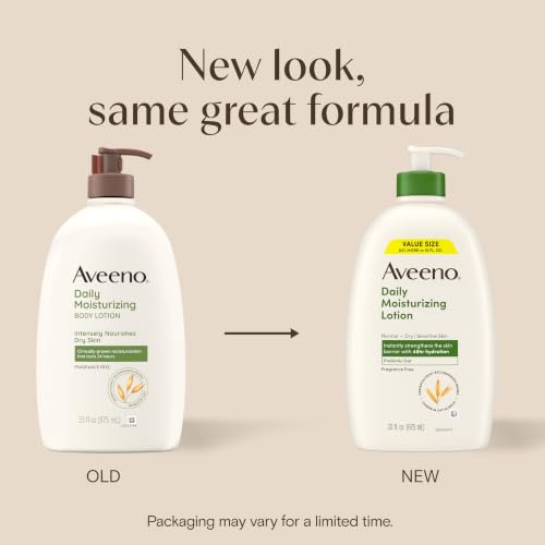 Aveeno Daily Moisturizing Body Lotion for Dry Skin, 18 Fl Oz