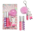 iBi Keychain Lip Glosses Set - 3Pc Shimmer Gloss for Kids Ages 5+