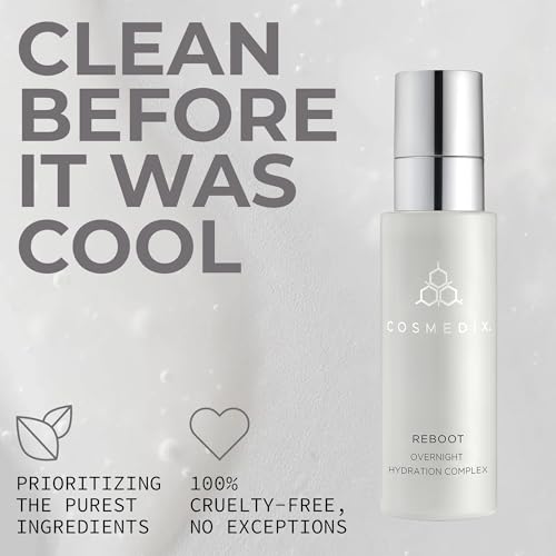 COSMEDIX Reboot Overnight Face Serum with Hydration Complex - Lightweight Anti-Aging Probiotic-Packed Facial Serum for Fine Lines, Wrinkles & Uneven Skin - Moisturizing Night Serum for All Skin Type