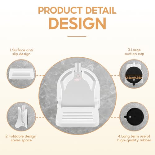 No-Drill Foldable Anti-Slip Shower Foot Rest£¬Shower Step for Shaving Legs with Powerful Suction Cups, Multi-Purpose Shower Shaving Foot Rest£¬Supports Pregnant Women and Those with Back Pain
