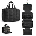 Travel Toiletry Bag with Separate Jewelry Organizer, Water-resistant Makeup Bag with Hanging Hook, Large Capacity Travel Organizer for Toiletries, Cosmetic, Vacation Essentials - Large