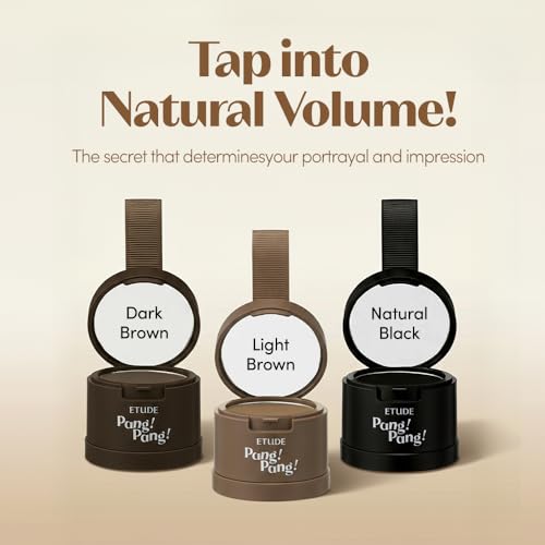 ETUDE Hair Pang Pang Root Touch-Up Powder Dark Brown Waterproof, Natural Hairline Concealer