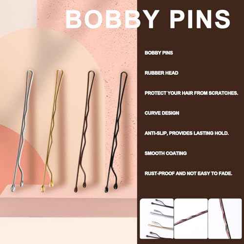 YGDZ Bobby Pins Set, Hair Pins, Hair Clips Kit, 2Inch Bobby Pins Brown Hair, Black, Blonde Hair, U Shaped Hair Pins for Buns, French Pins, Snap Hair Clips, Hair Barrettes, Hair Accessories for Women