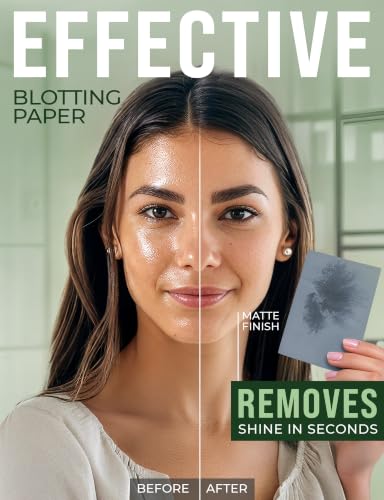 Bamboo Charcoal Oil Blotting Sheets for Face - 400 Sheets