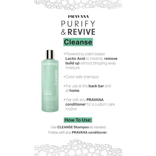 Pravana Purify & Revive Mineral Diminishing Shampoo | Instantly Removes Hard Water Deposits | Hydrates, Energizes, Volumizes | Eliminates Brassiness & Discoloration | 11 Fl Oz