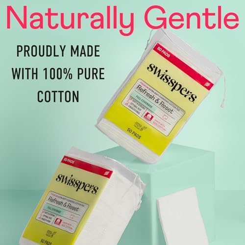 Swisspers Premium Facial Cleansing Pads, 100% Cotton, 150 Count