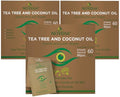 NOVEHA 3 Pack Tea Tree & Coconut Oil Eyelid & Lash Wipes for Demodex & Itchy Eyes