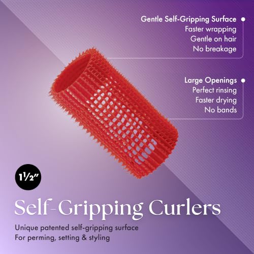 Olivia Garden Jet Set EZ Grip Self-Gripping Hair Curlers for Styling & Perming