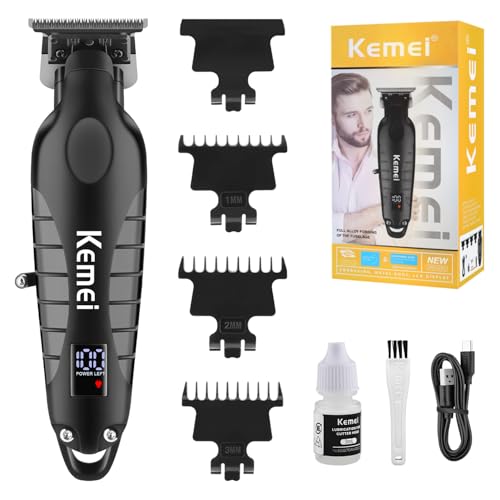 KEMEI Cordless Hair Clipper for Men - Rechargeable T-Blade Trimmer