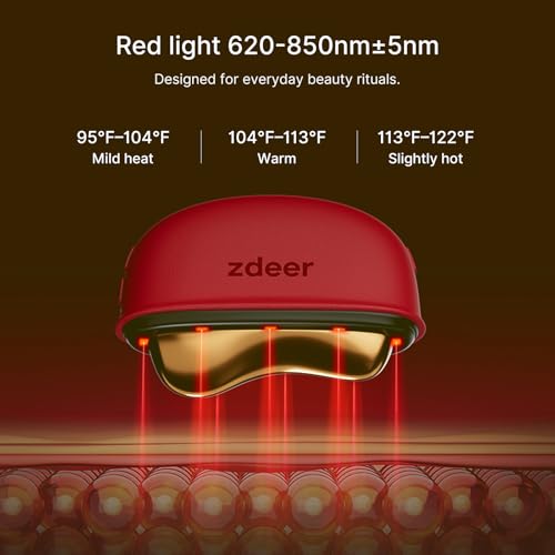 ZDEER Electric Gua Sha Facial Care Set ? Heated Brass Face & Neck Massager with Red Light Therapy & Soothing Vibration, Includes 2 ¡¿ 10ml Massage Oils for Face & Body Care