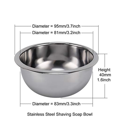 SANWA Deluxe Heavyweight Shaving Brush Razor Stand with Unbreakable Stainless Steel Shaving Bowl Set,Compatible with Gillette Fusion and Double Edge Safety Razor,Cartridge Razor
