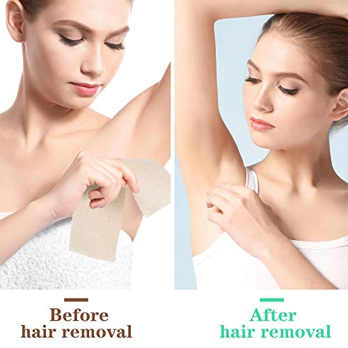 Maitys 100 Pieces Body and Facial Muslin Strips for Hair Removal Natural Muslin Epilating Strips 2.8 x 7.9 Inches Large Bulk for Women and Men