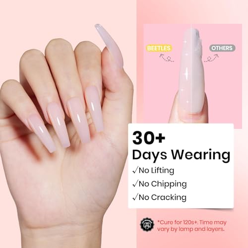 Beetles Hard Gel Nail Kit with 3 Colors, Nude & White, Builder & Tip Extensions