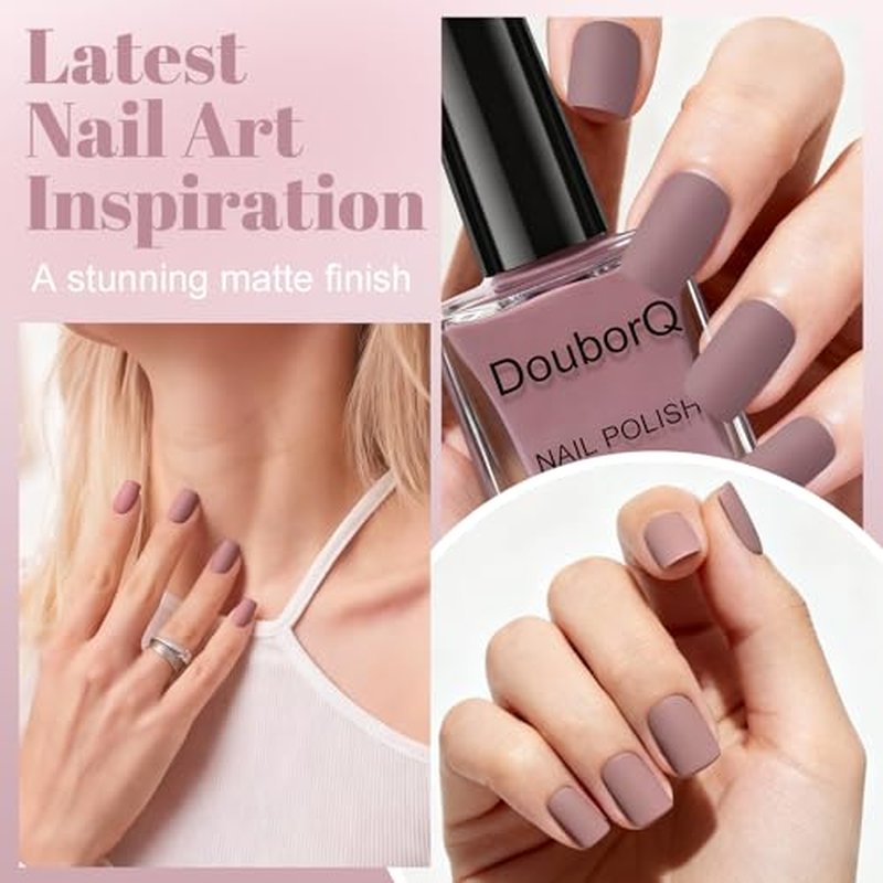 Pink Matte Nail Polish 15ml - Quick Dry Velvet Finish Lacquer
