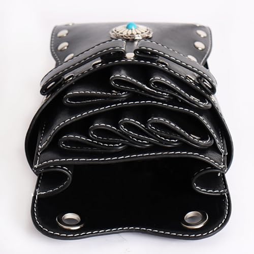 7-Slot Hair Scissors Waist Bag | PU Leather Barber Tool Holster