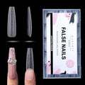 Makartt Extra Long Coffin Nail Tips with Built-In Guides - 240PCS, Dual Matte Finish, 15 Sizes, Easy Reshape for Almond, Square, Oval, Stiletto Styles, DIY & Salon