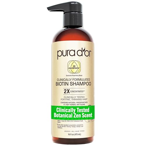 PURA D'OR Biotin Shampoo for Thinning Hair - 16 fl oz