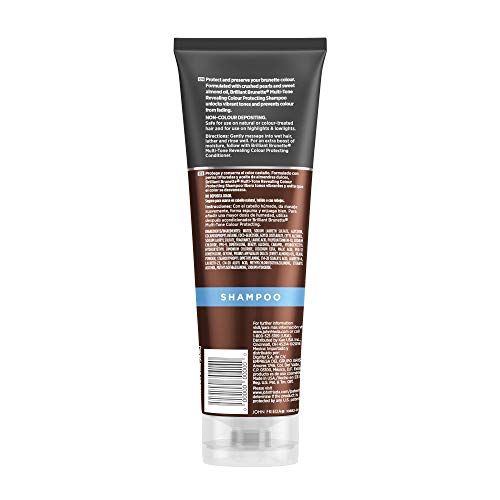 John Frieda Brilliant Brunette, Color Boosting Shampoo, Enhances and Protects Multi-Dimensional Tones, With Sweet Almond Oil to Rehydrate and Replenish Dry Hair, 8.45 Oz
