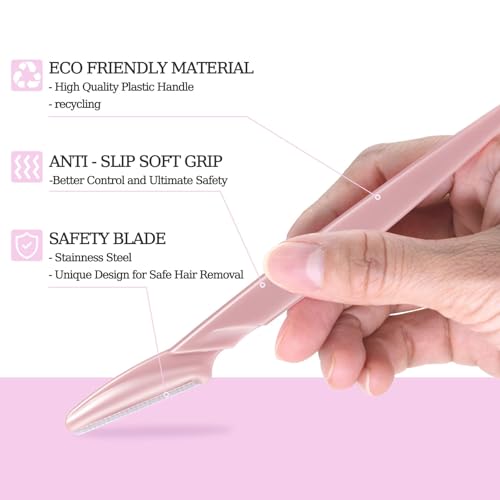 Facial Eyebrow Razor - Precision Hair Removal Tool in Blush Pink