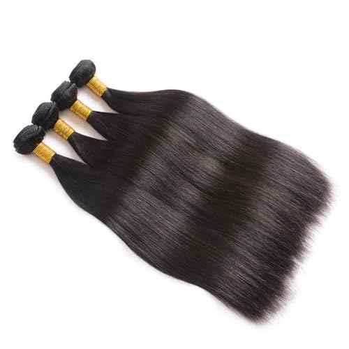 Human Hair Bundles 24 Inch Straight Bundles Human Hair 100% Unprocessed Brazilian Virgin Hair Bundles Natural Black Color Double Weft Straight Bundles For Women