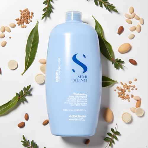 Alfaparf Milano Semi Di Lino Density Shampoo - Sulfate-Free Hair Thickening Shampoo - Gentle Cleansing Shampoo with Filler Complex - Protects & Hydrates for Long-Lasting Color