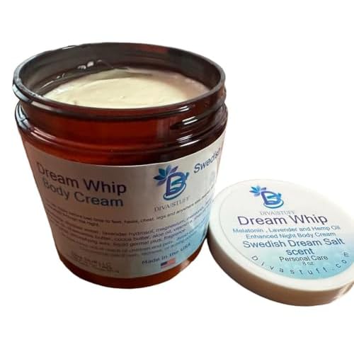 Diva Stuff Dream Whip Swedish Dream Salt Scent, Magnesium Enhanced Night Body Cream for Relaxation and Bedtime Routine, Swedish Dream Salt Scent Is Peaceful and Clean ? 8 oz (Made in the USA