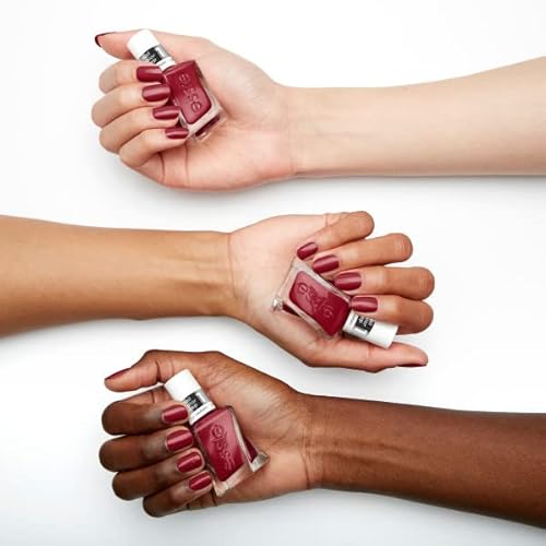 essie Nail Polish Set, electric butterfly , Longwear Gel-like Nail Polish, Woven at Heart, Coral + Put in the Patchwork, Red, Gel-like Shiny Top Coat