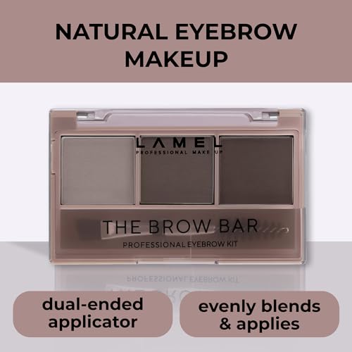 Lamel Brow Bar Eyebrow Palette - Dark Brown, Long-Lasting Powder