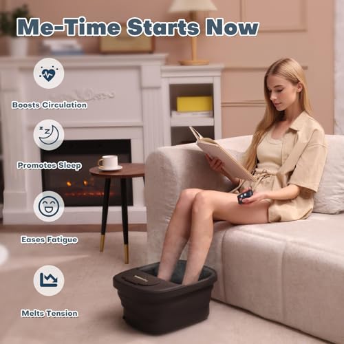 Collapsible Foot Spa Bath Massager with Heat & Bubbles