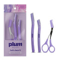 Eyebrow Shaping Set with Razors, Trimming Scissors & Brush - 3-in-1 Grooming Kit