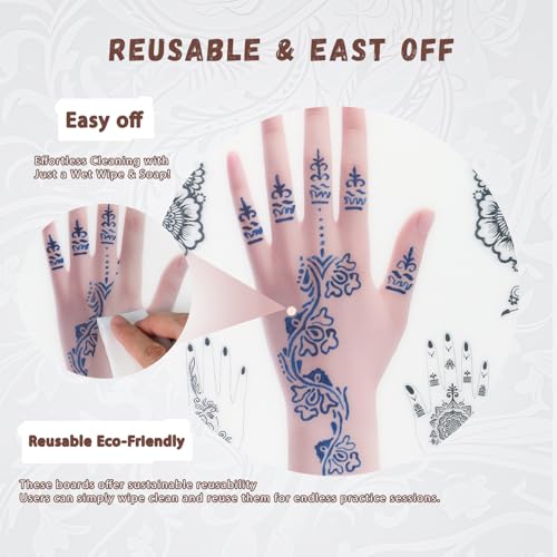 Henna Tattoo Practice Board 2-Pack A4 Dual Skin Tone