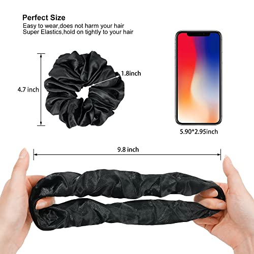 16 Satin Scrunchies for Women - No-Crease Hair Ties for Thick Hair
