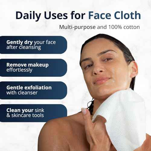 Sima Disposable Face Towels for Drying - 100% Cotton Face Wipes 50 Pack - Biodegradable Makeup Remover for Sensitive Skin, Gentle Clean Facial Cloth - Ultra-Soft & Lint-Free, Cruelty Free