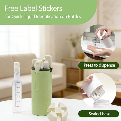 4-in-1 Travel Dispenser Bottle Set with Cleaning Brush - 30ml