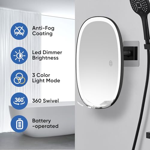 COSMIRROR Fogless Shower Mirror with LED Lights & Razor Holder