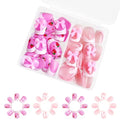 48Pc White French Tip Press On Nails Short Square Bow