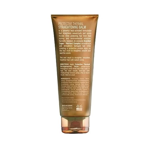 BRAZILIAN BLOWOUT Protective Thermal Straightening Balm, 8 Fl Oz,(Pack of 2)