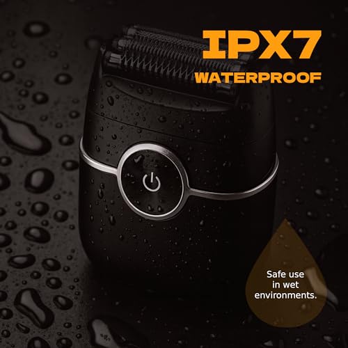 Electric Razor for Men, Portable Foil Shaver with Beard Trimmer, USB-C Fast Charging, IpX7 Waterproof Wet/Dry, Mini Pocket Travel Shaver for Home, Gym and Trips.