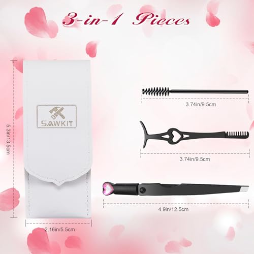 3-in-1 Eyelash Applicator Tool Set with Tweezers & Brush