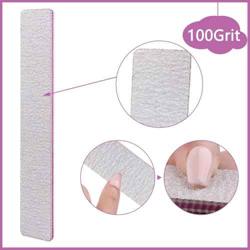 3PCS Professional Reusable Double-Sided 100/180 Grit Washable Nail File