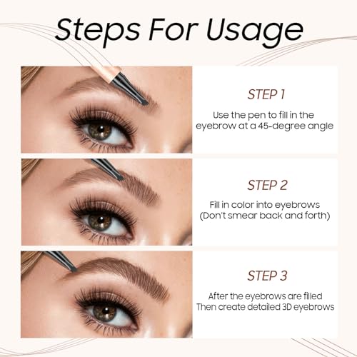 Microblading Eyebrow Pencil - 4-Tip Waterproof Brow Pen