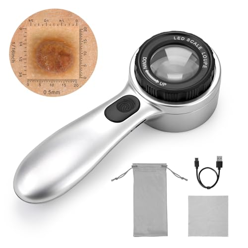 Portable Dermatoscope 30x Magnification with 4 LED Lights