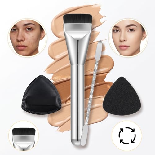 Makeup Mixing Palette Set with Spatula, Brush & Puff - 4PCS