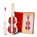Long Lasting Matte lipstick in Velvety Red, Unique Violin Appearance Design, Waterproof Durable Mist Liquid Lipstick with Gift Box (Red)
