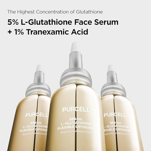 Glutathione 5% Face Serum with 1% Niacinamide & 1% Tranexamic Acid ? Flexible Liposome Tone up Serum for Anti pigmentation & Hydration (1.01 fl oz / 30 ml)