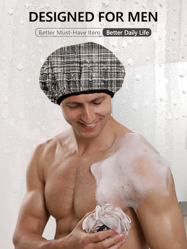 Men's Reusable Shower Cap Waterproof Double-Layer