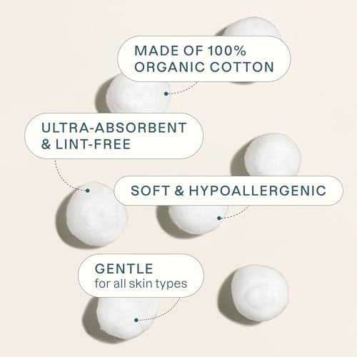 Cliganic Organic Super Jumbo Cotton Balls - 100 Count, Hypoallergenic & Soft