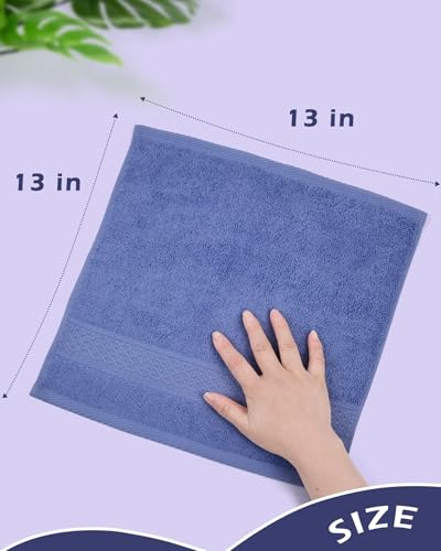 Cleanbear 100% Cotton Washcloths 12 Pack, 13x13 Inch
