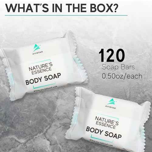 Bar Soap Bulk Individually Wrapped ? 120 Pack 0.5 oz Mini Hotel Soap Bars Bulk ? Travel Size Essential Toiletries for Hosts and Guests, Hotel, Hospitality, Shelters & Bathroom Amenities