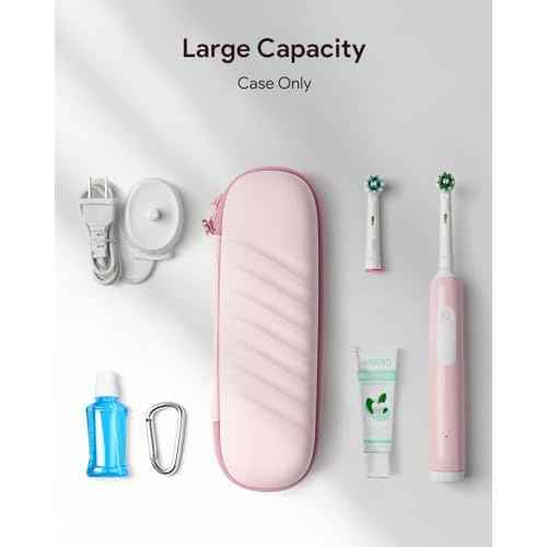 Electric Toothbrush Case for Oral-B Pro/iO/Philips Sonicare, Waterproof Traveling Toothbrush Storage Bag with Mesh Pocket Covers Protection (Pink)